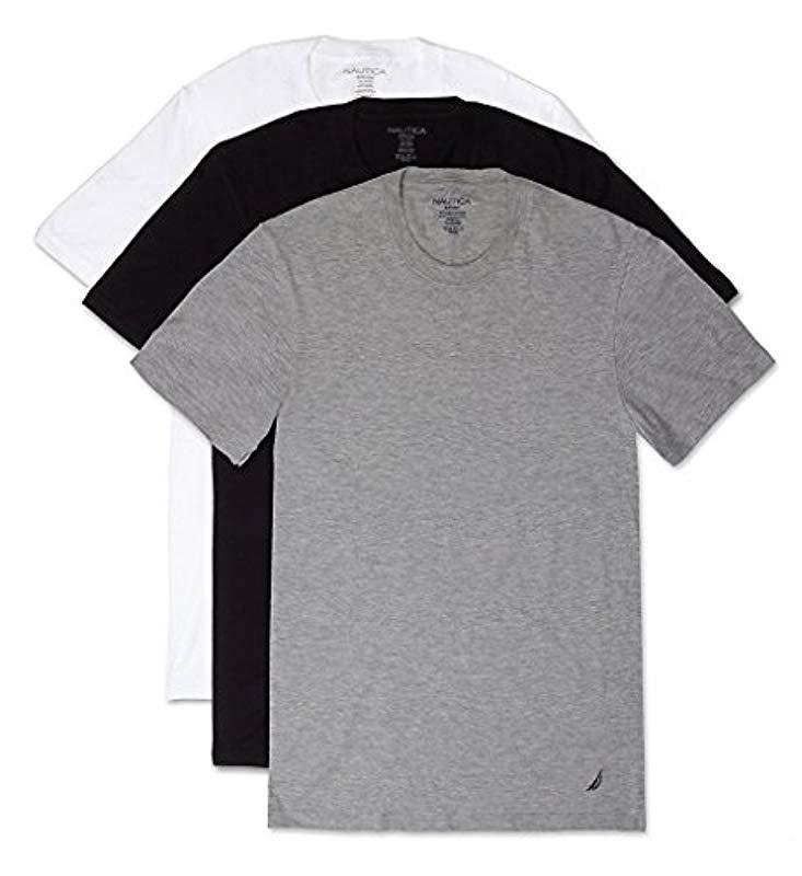 Nautica 3-pack Cotton Crew Neck T-shirt in White for Men - Lyst