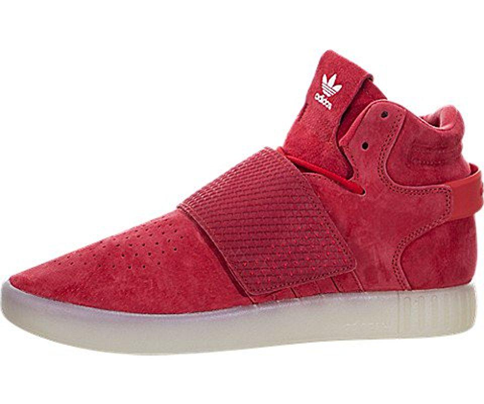 lyst adidas originali tubulare invasore cinghia scarpe in rosso lyst adidas originali tubulare invasore cinghia scarpe in rosso