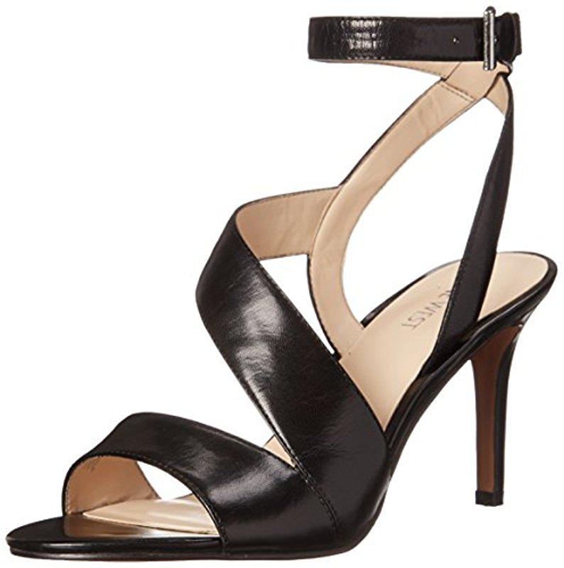 Lyst - Nine West Ibby Leather Heeled Sandal in Black Nine West. Women's Black Ibby Leather Heeled Sandal