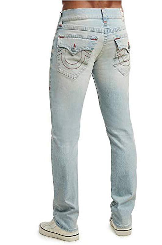 Lyst - True Religion Slim Straight Jean With Flap Back ...