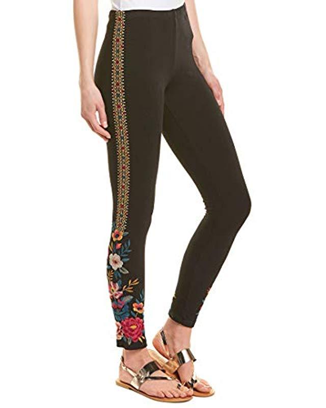 Johnny Was Embroidered Legging in Black Lyst