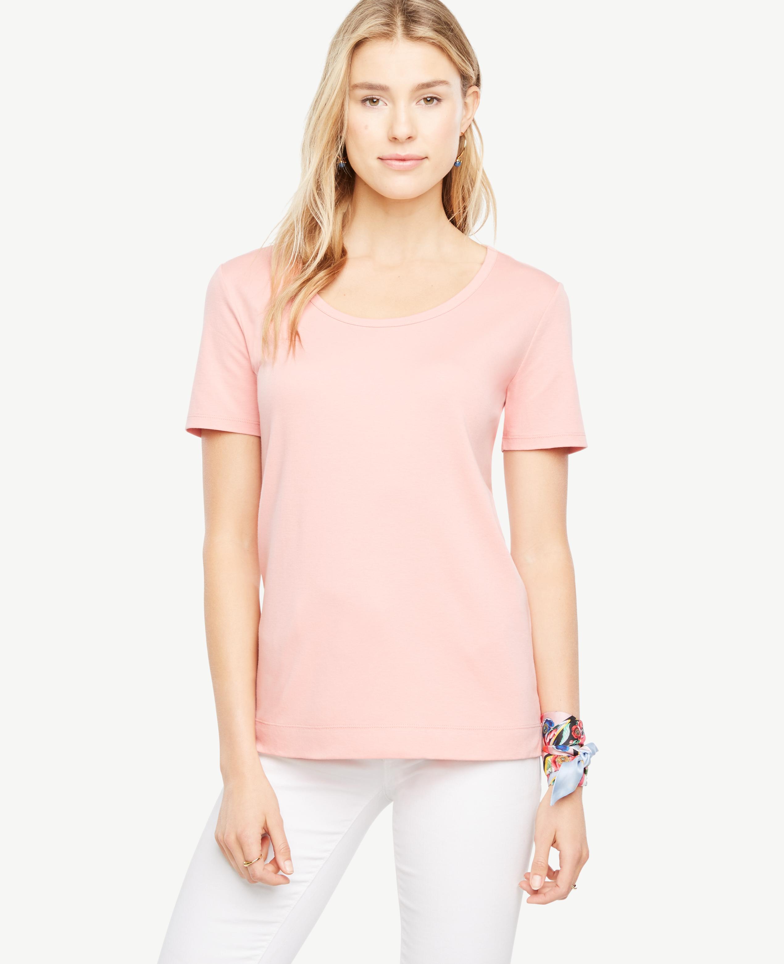 pima scoop neck tee