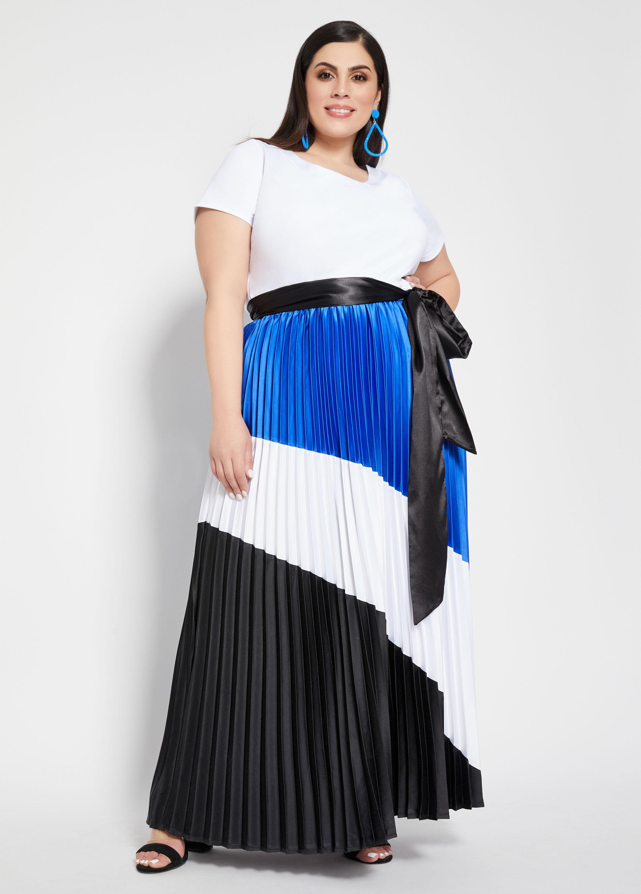 plus size accordion pleated dress