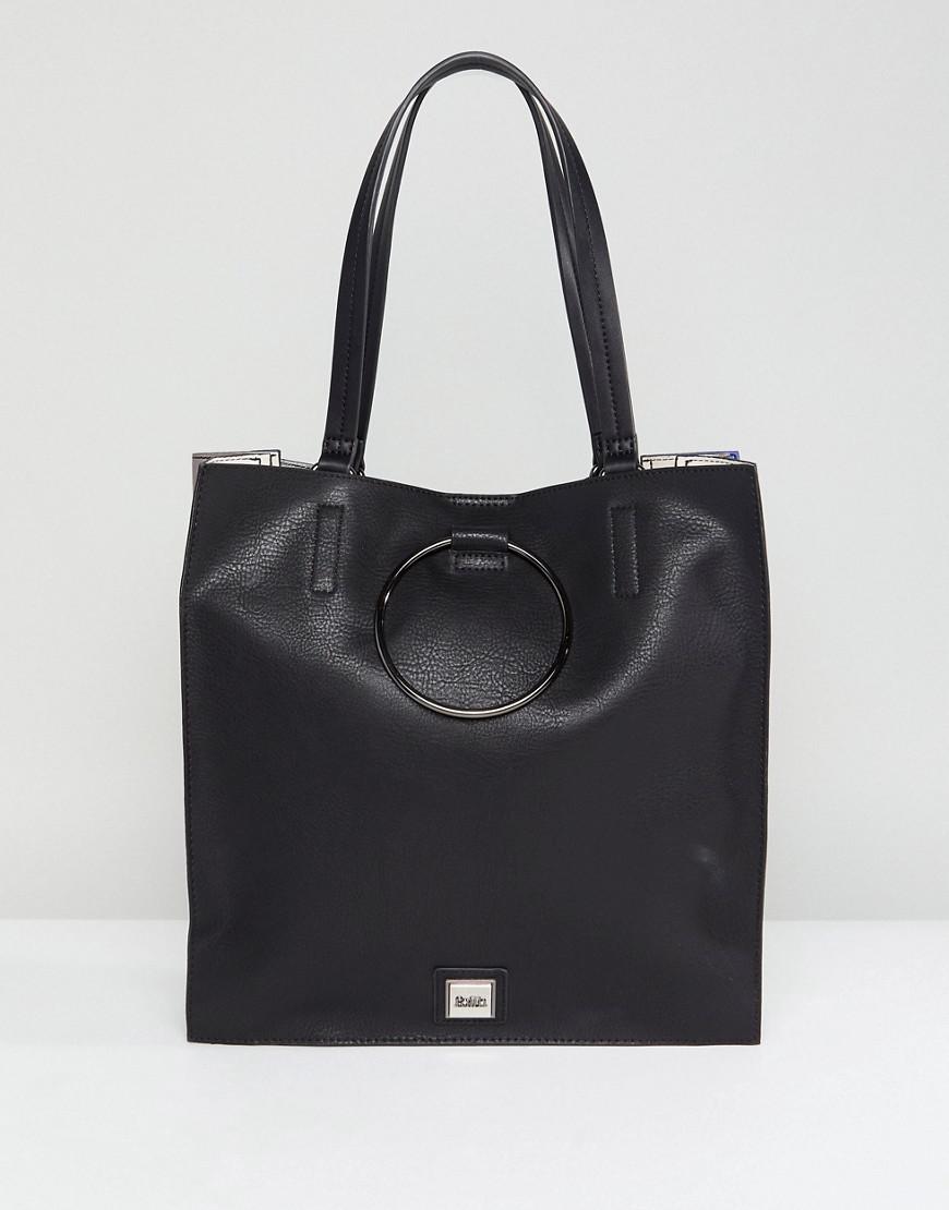 Women S Black Circle Detail Tote Bag Faith