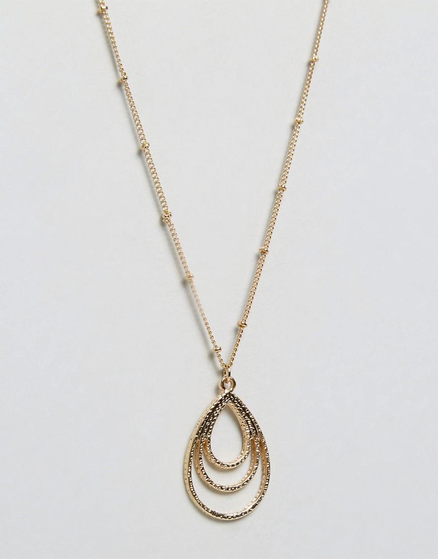 lyst asos open shapes multirow necklace in metallic lyst asos open shapes multirow necklace in metallic