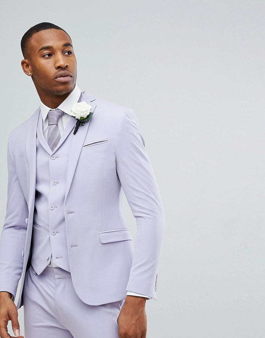 Lyst - Asos Wedding Super Skinny Fit Suit Jacket In Lilac in Purple for Men
