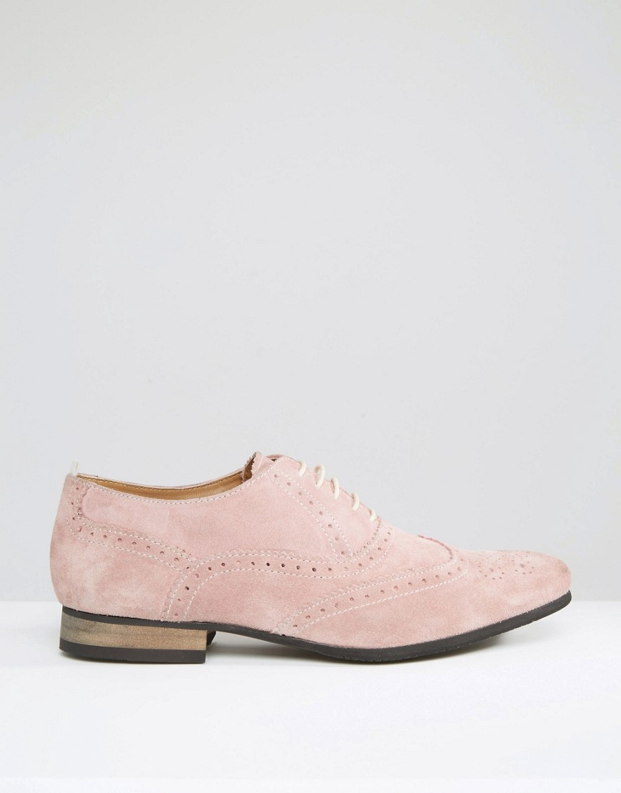 Lyst Asos Brogue Shoes In Pink Suede With Contrast Sole in Pink for Men