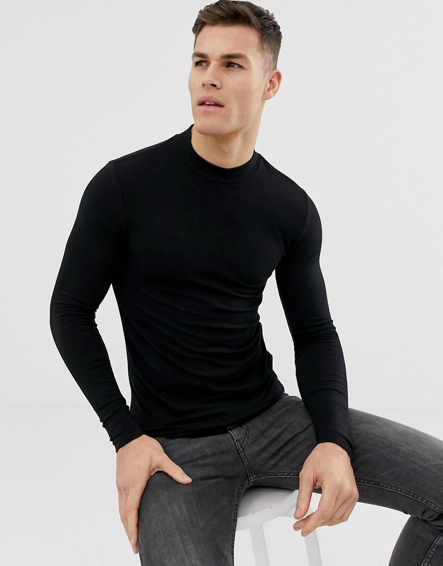 Lyst - ASOS Organic Muscle Fit Long Sleeve Turtle Neck T-shirt With ...