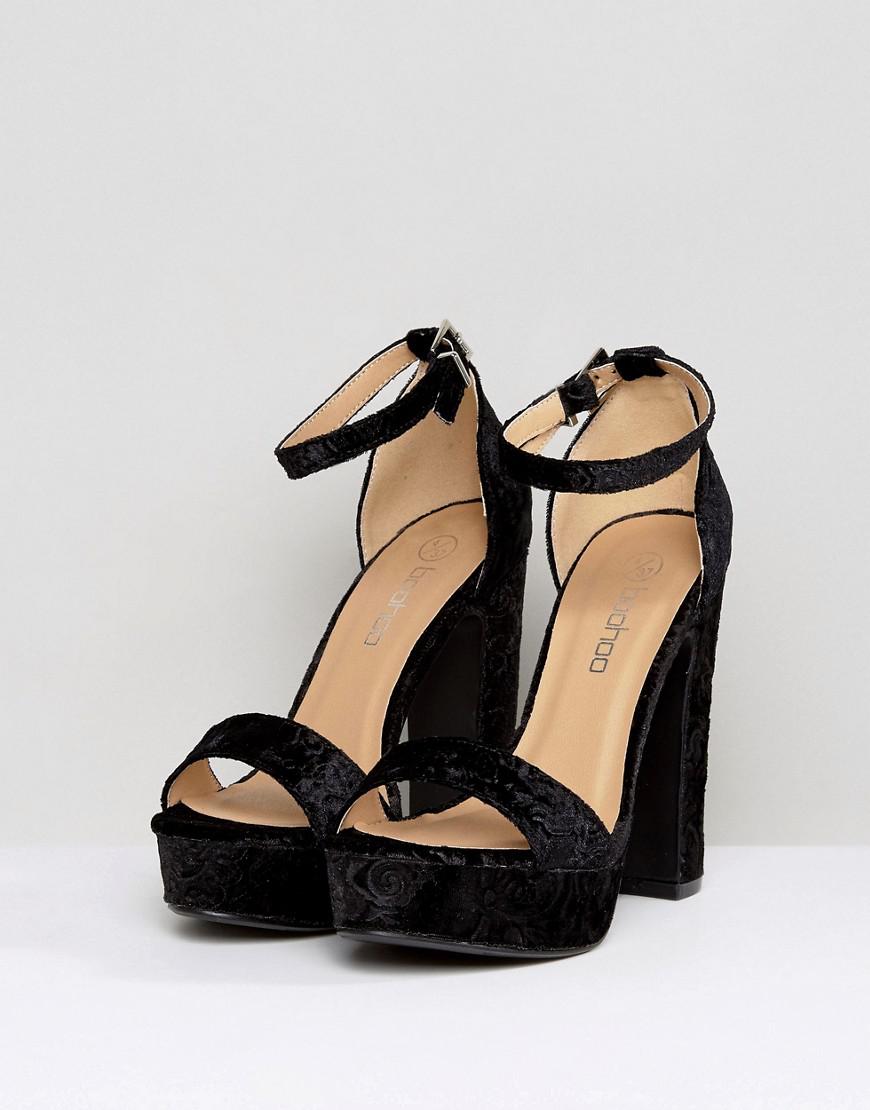 Lyst Boohoo Barely There Block Heeled Platform Sandal in