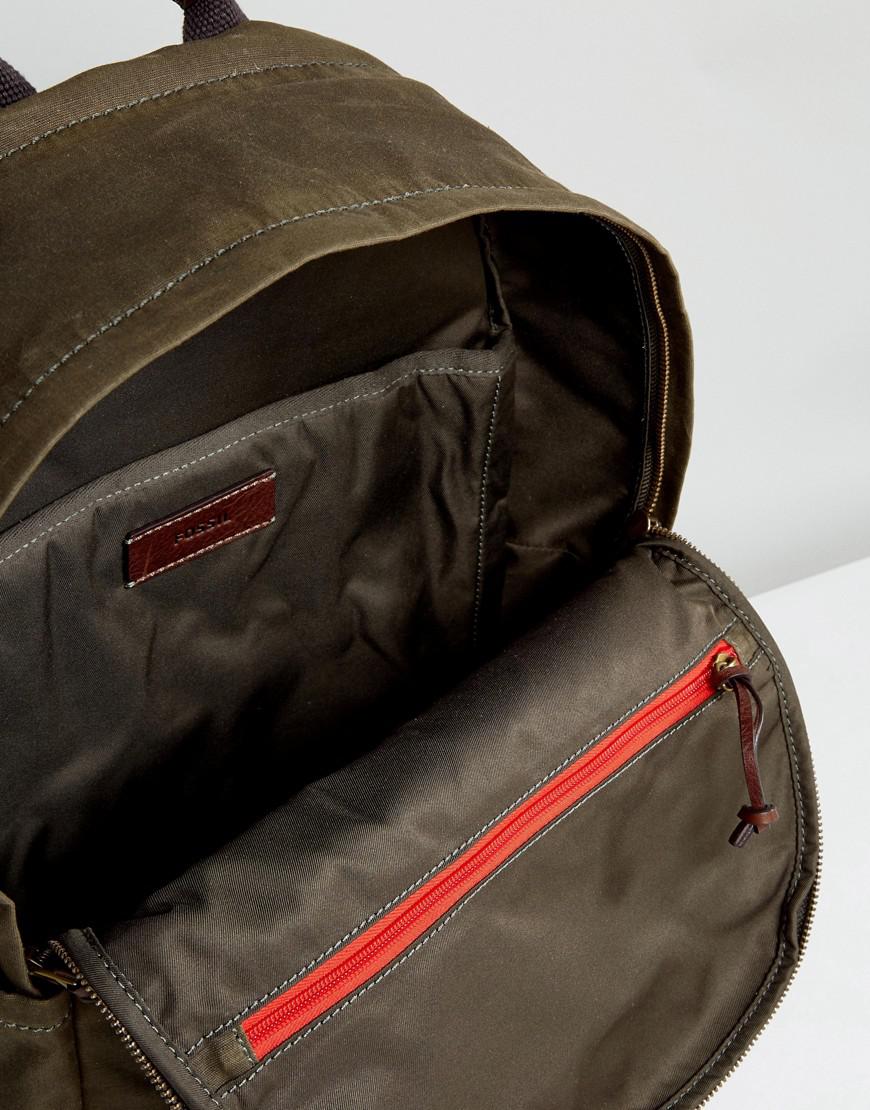 Lyst Fossil Defender Backpack In Waxed Canvas in Green for Men