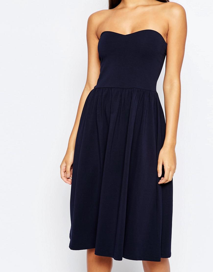 Lyst - Asos Bandeau Midi Sundress in Blue