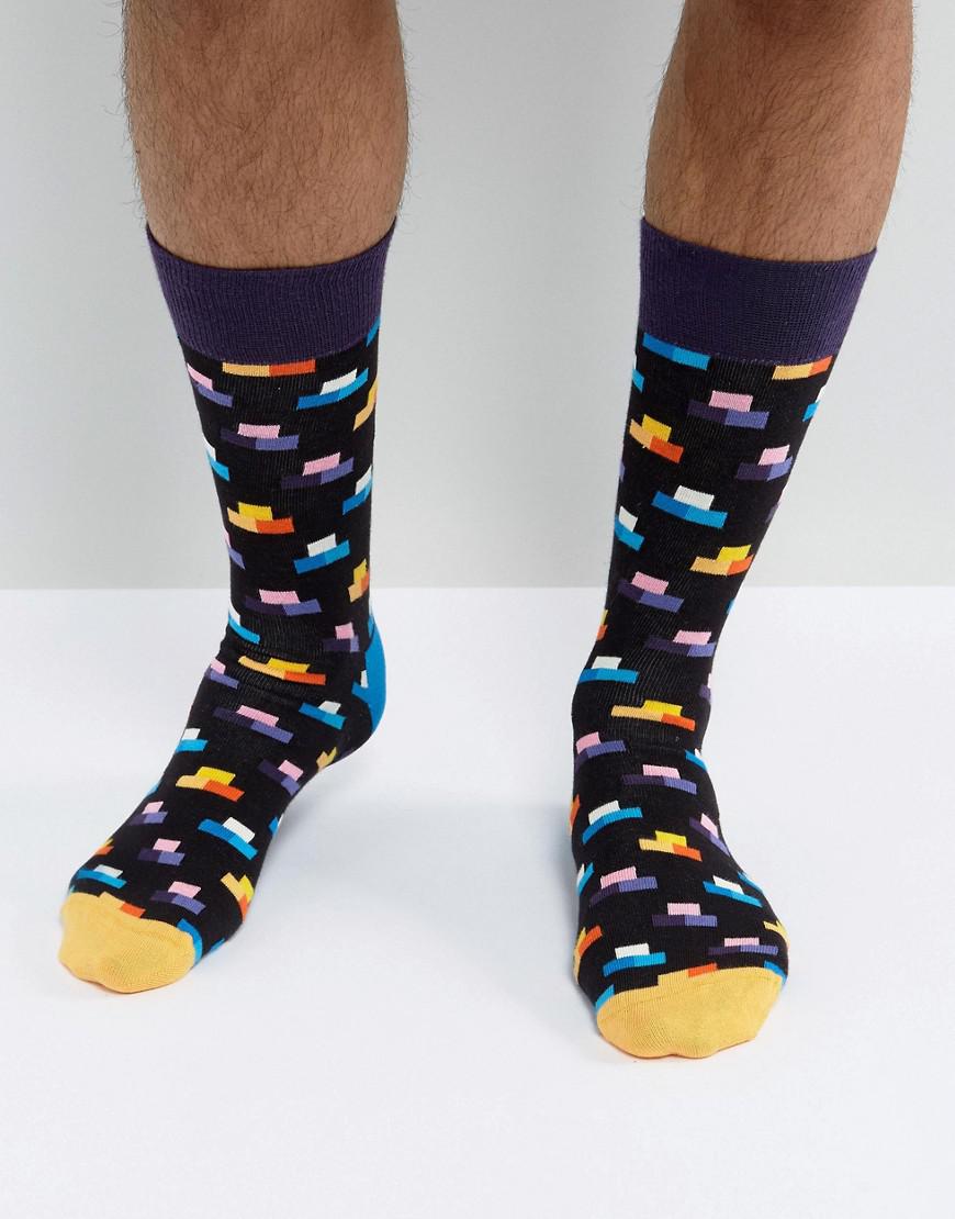 Lyst - Happy Socks With Brick Print in Black for Men