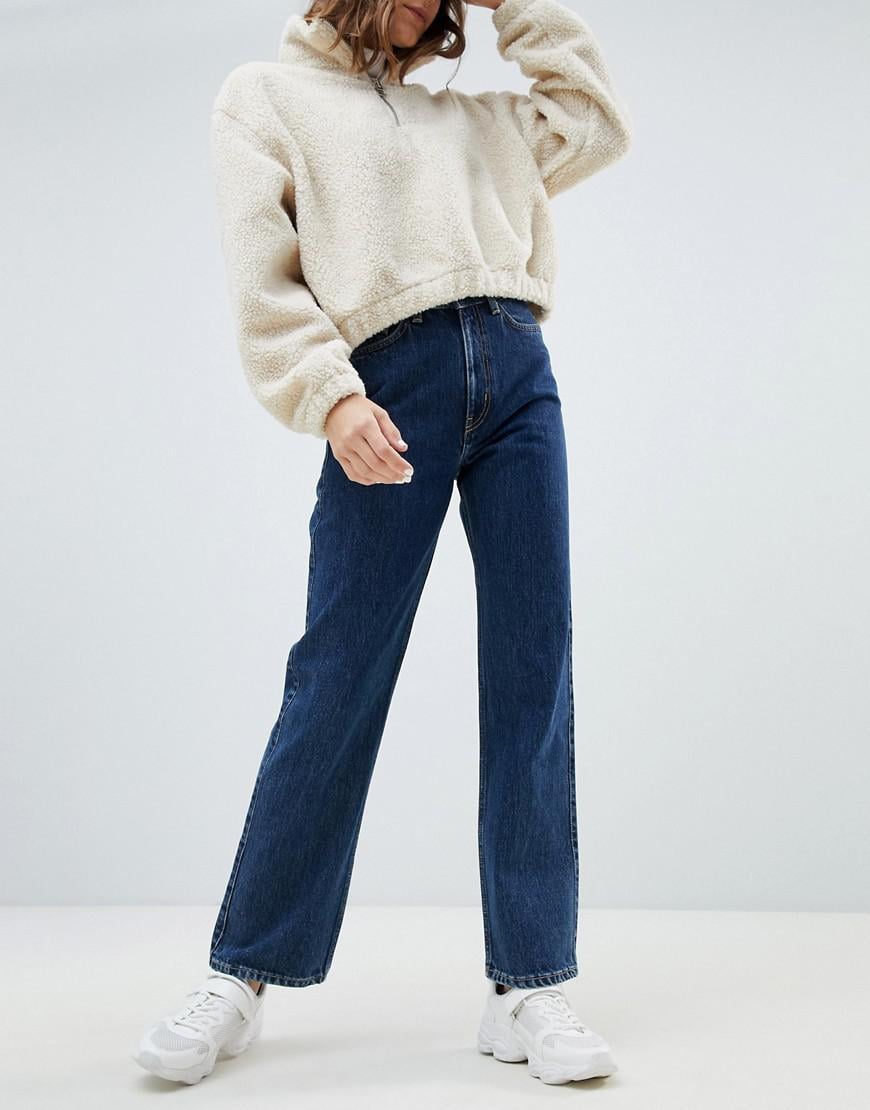 Weekday Row High Waist Jeans In Win Blue In Organic Cotton in Blue - Lyst