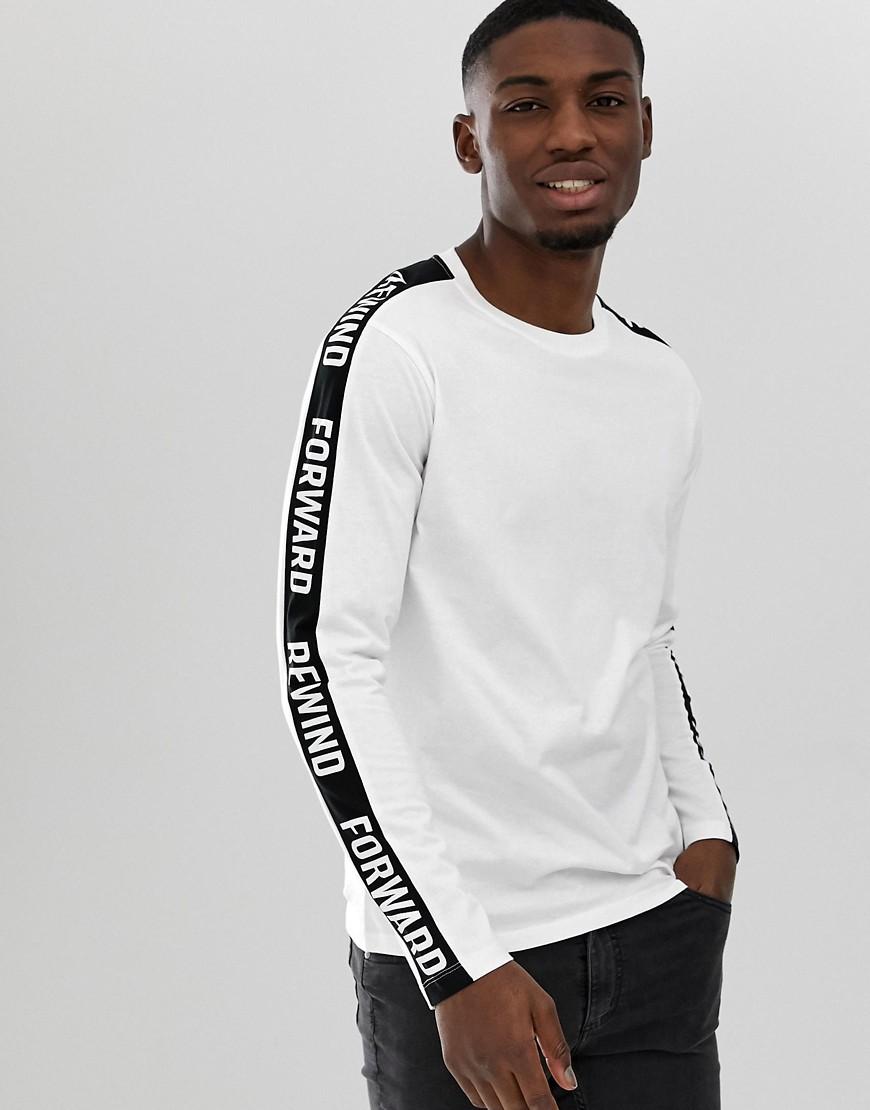 Download Jack & Jones Core Side Logo Long Sleeve T Shirt in White ...