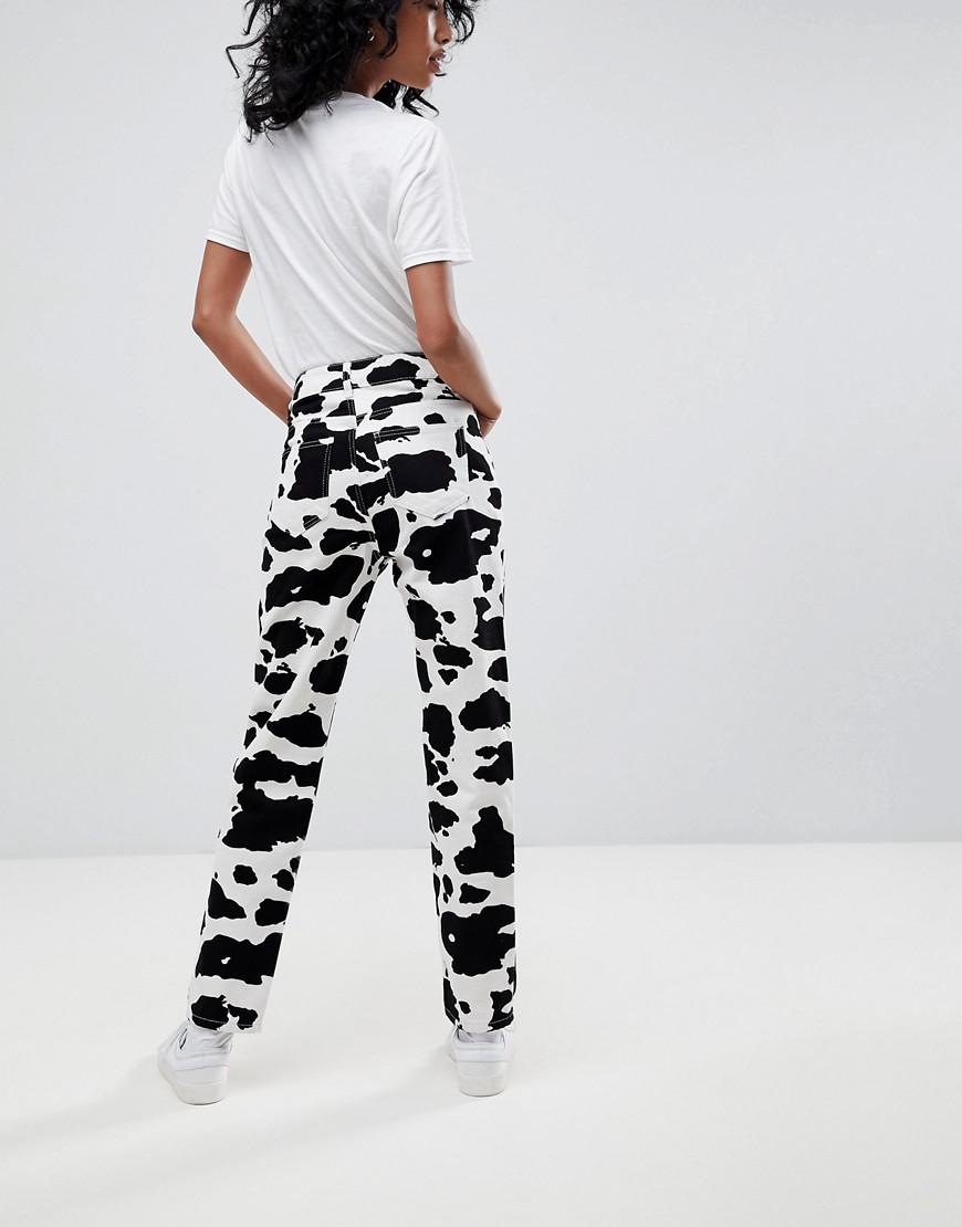 cow print jeans womens