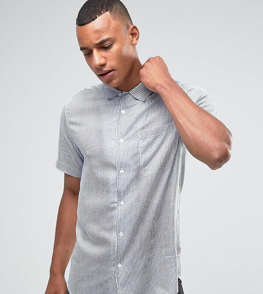Lyst - Only & Sons Skinny Short Sleeve Revere Collar Shirt In Stripe ...