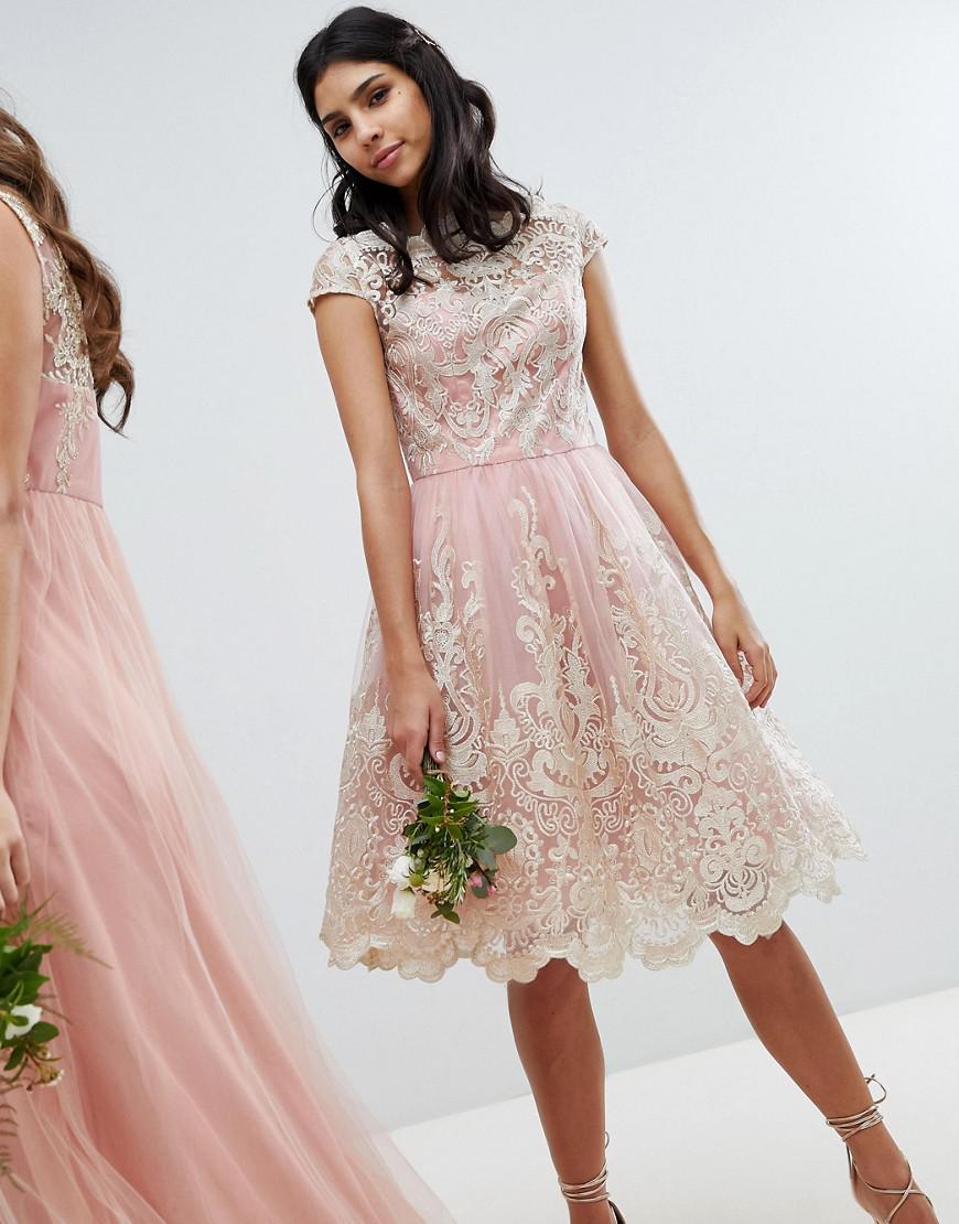 Lyst Chi  Chi  London Premium Lace Midi Prom  Dress  With 