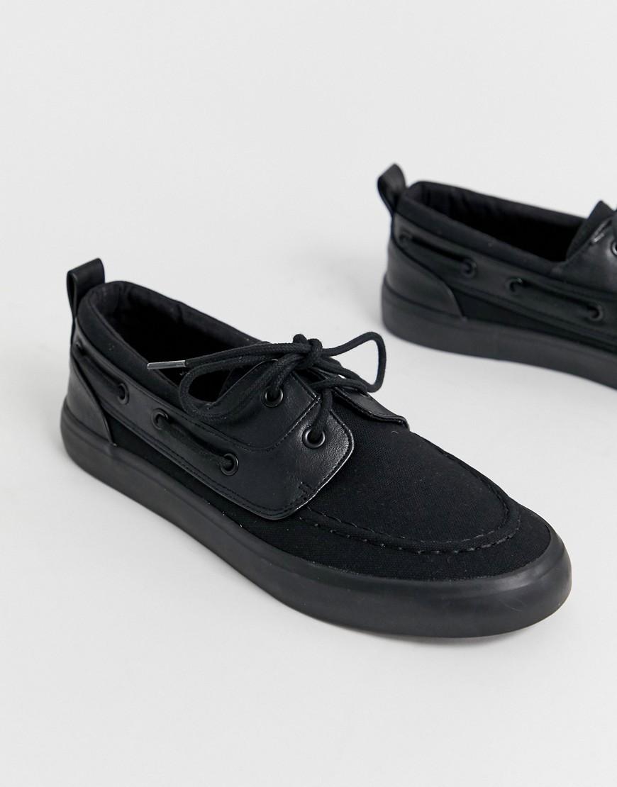 ASOS Boat Shoes In Black in Black for Men Lyst