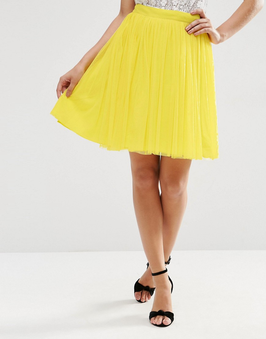 Asos Tulle Mini Prom Skirt With Multi Layers in Yellow | Lyst