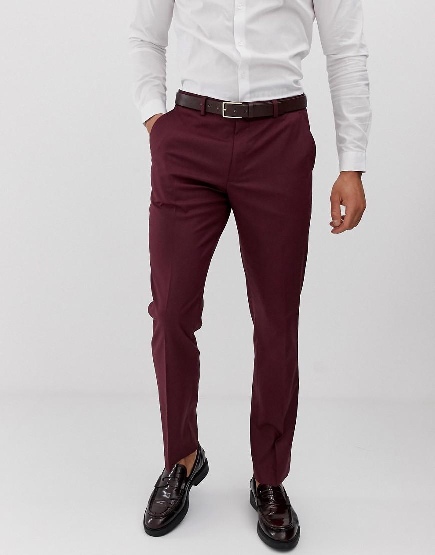 ASOS Slim Suit Trousers In Light Burgundy in Red for Men - Lyst