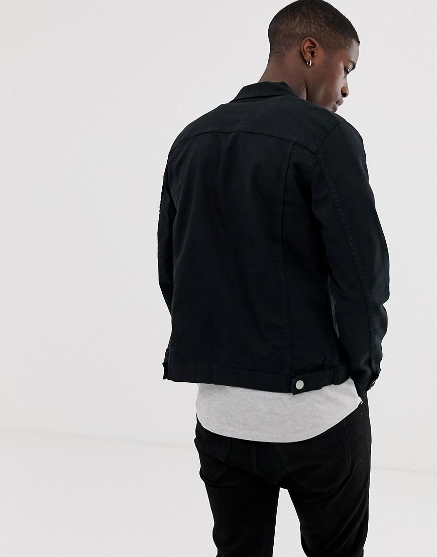 Lyst - Jack & Jones Denim Jacket In Black in Black for Men