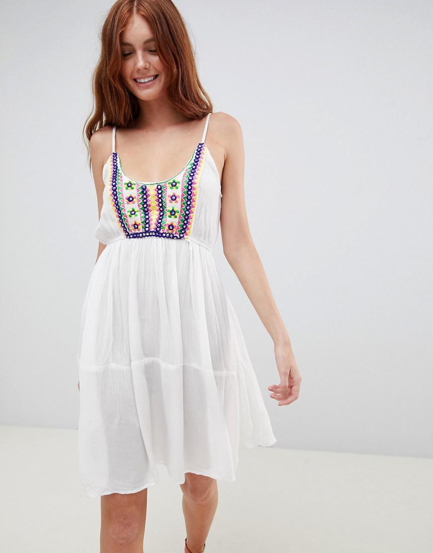 white embroidered beach dress 7a12e7