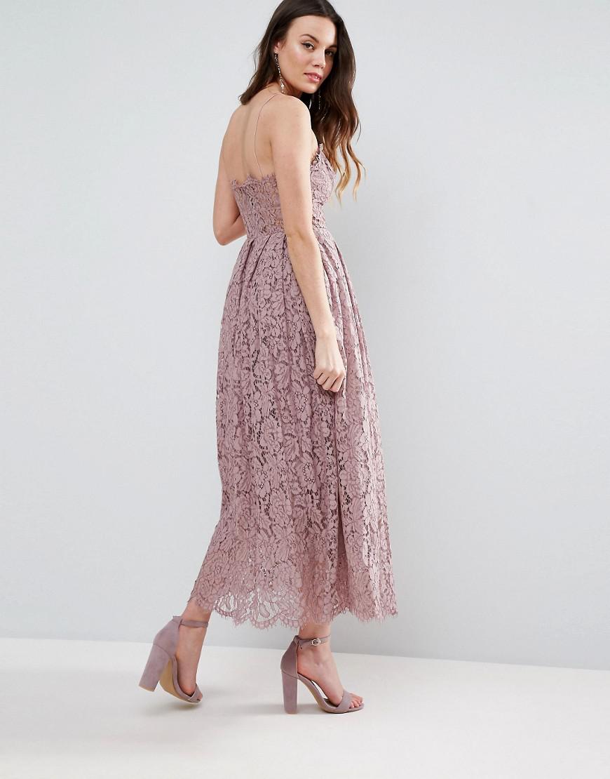 asos tall lace cami midi prom dress