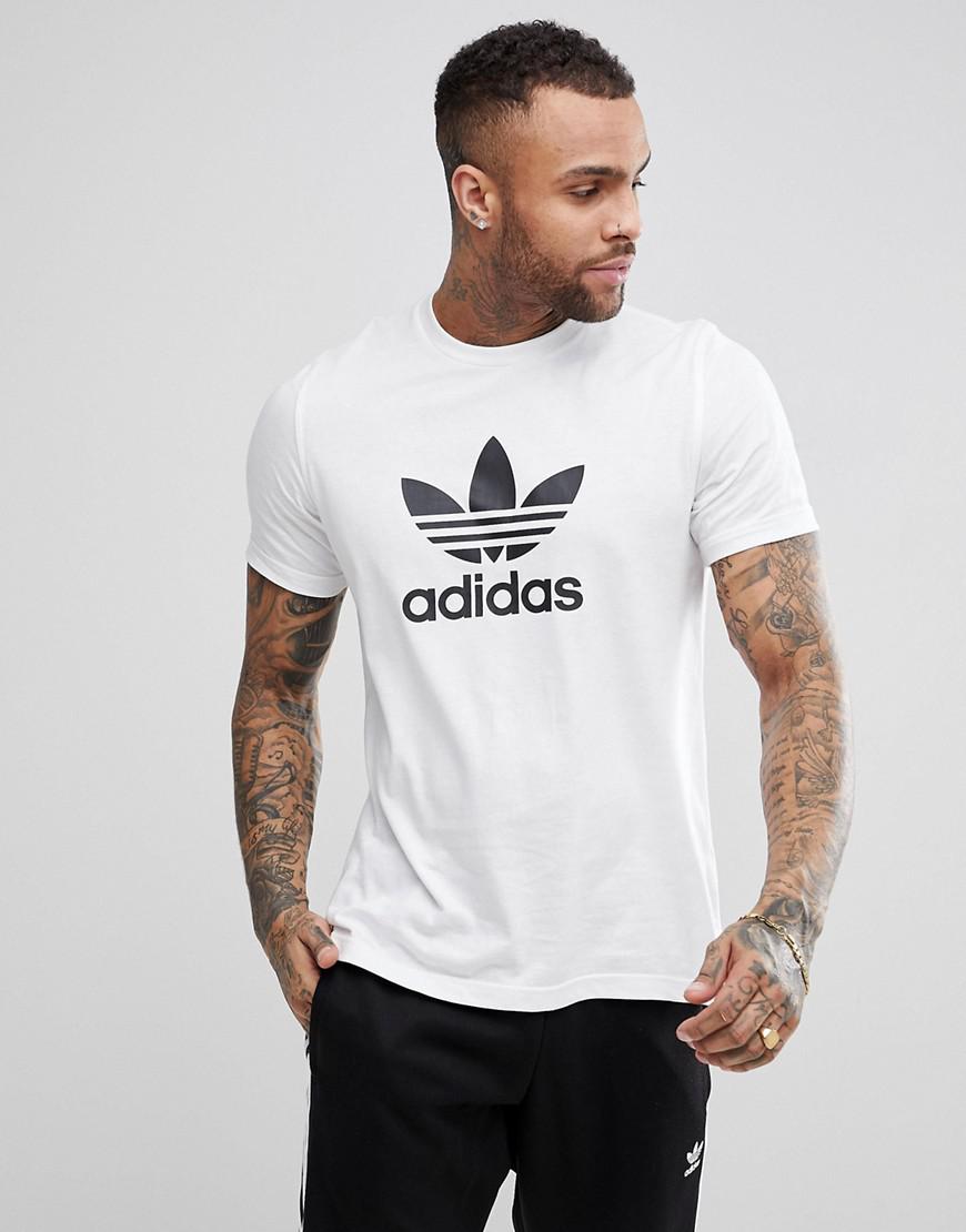 Lyst - Adidas Originals Adicolor T-shirt With Trefoil Logo In White ...