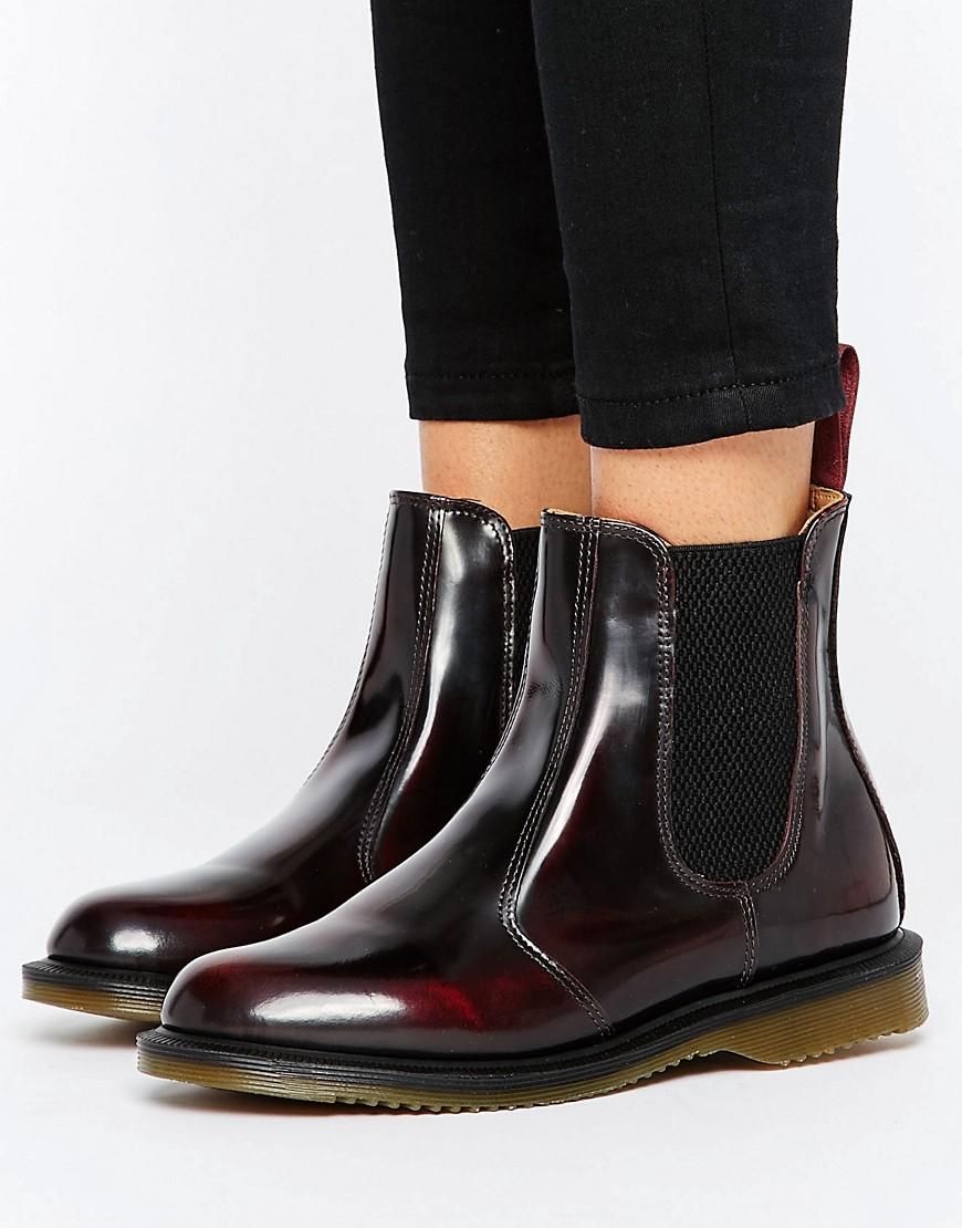 Lyst - Dr. Martens Kensington Flora Burgundy Chelsea Boots in Brown