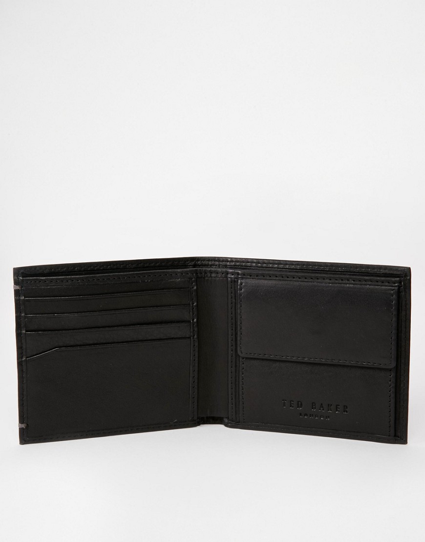 Ted baker Harvys Leather Billfold Coin Wallet in Black for Men | Lyst