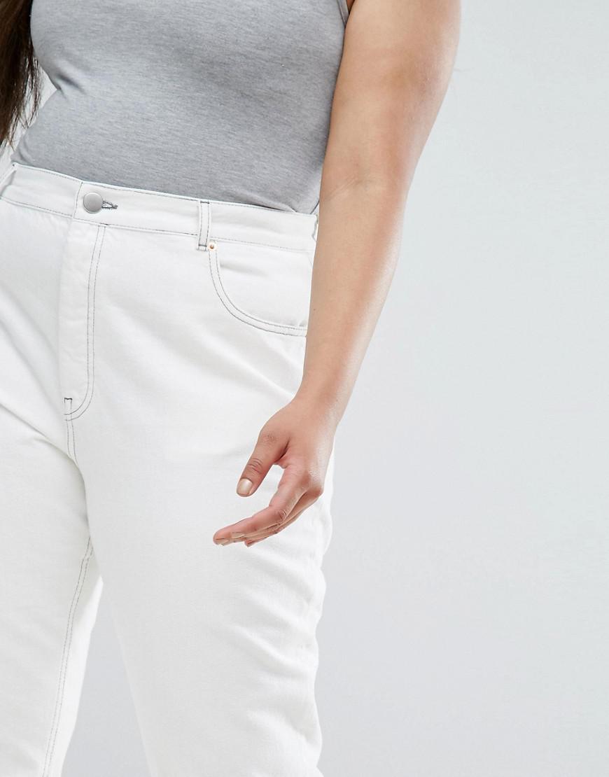 Lyst - Asos Florence Authentic Straight Leg Jeans In Off White With ...