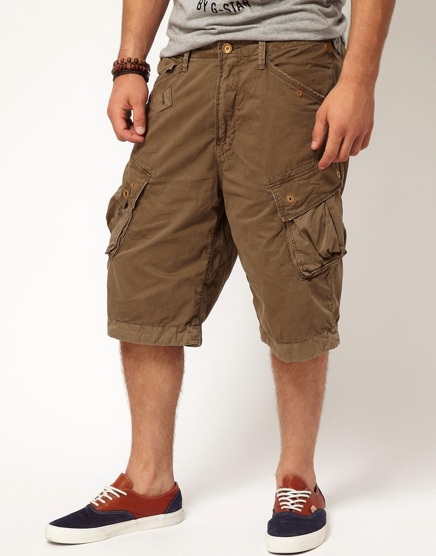 g star cargo shorts mens