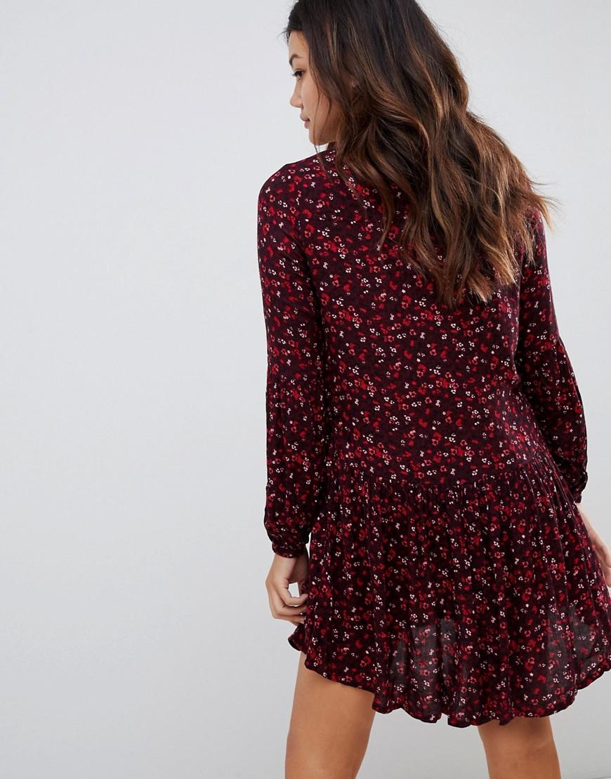 superdry red midi dress