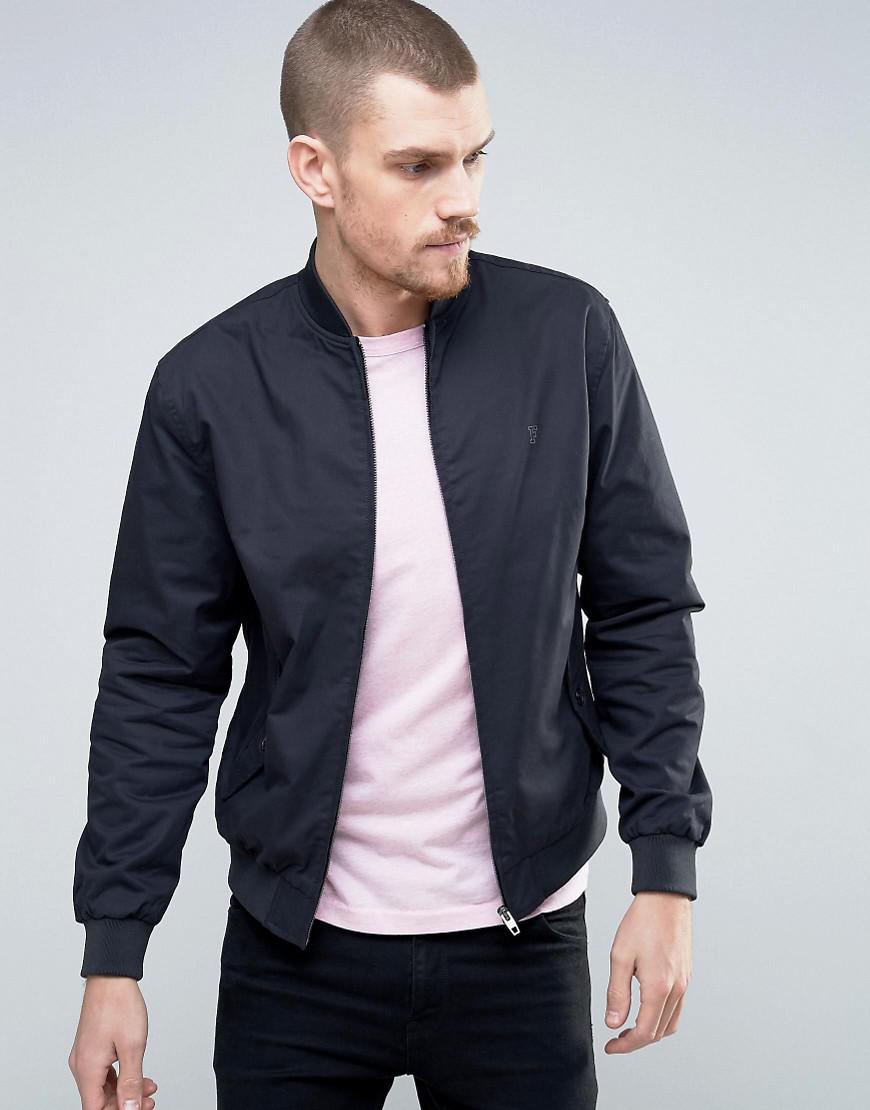 Lyst - French Connection Bomber Jacket With Chest Branding in Blue for Men