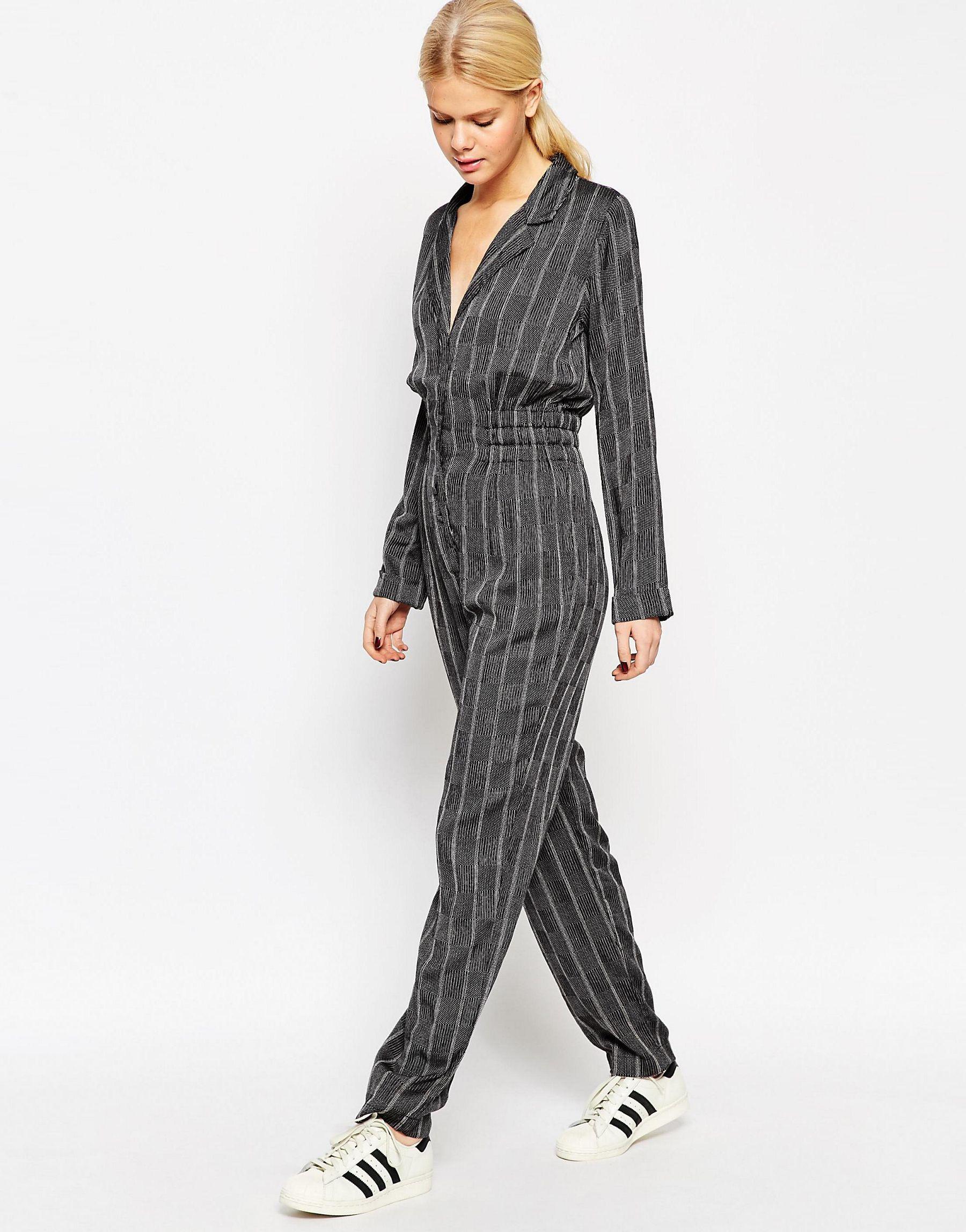 Asos Womens Button Front Gathered Waist Jumpsuit Mono - Jumpsuits & Rompers Asos Womens Button Front Gathered Waist Jumpsuit Mono - Jumpsuits & Rompers