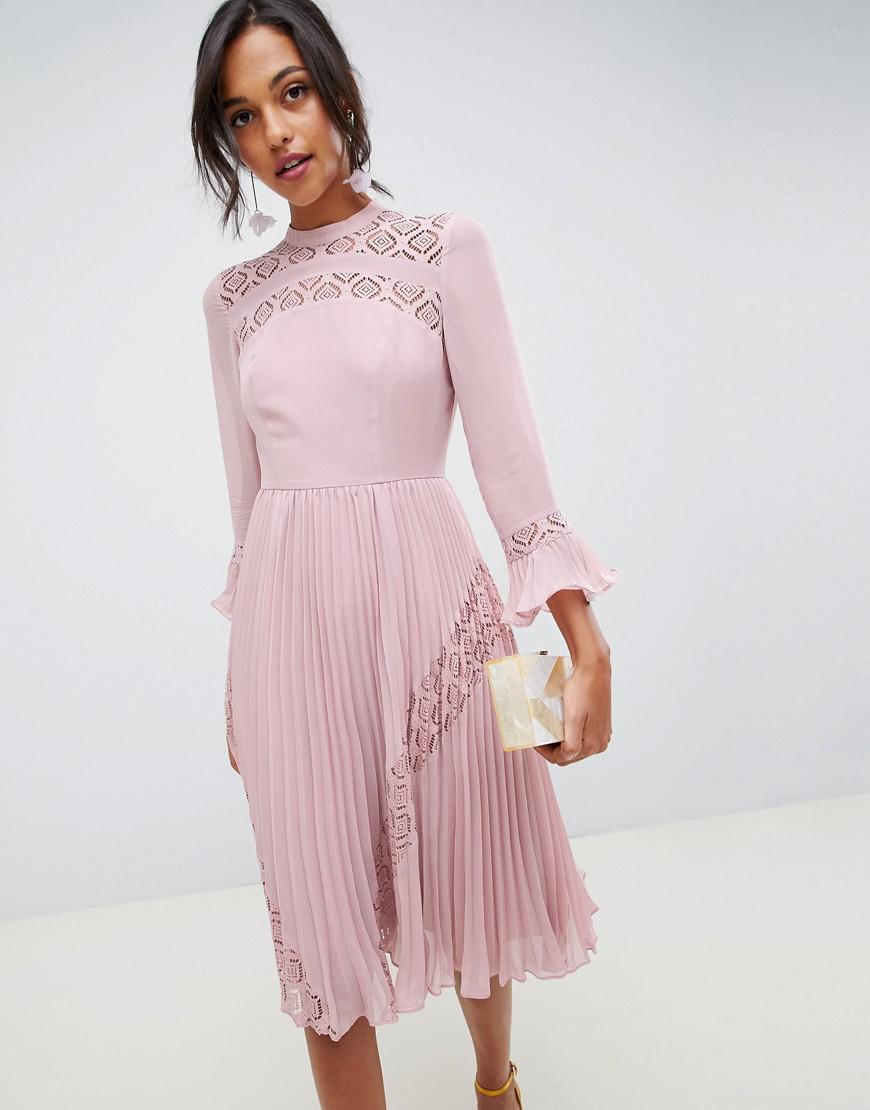 asos pink skater dress