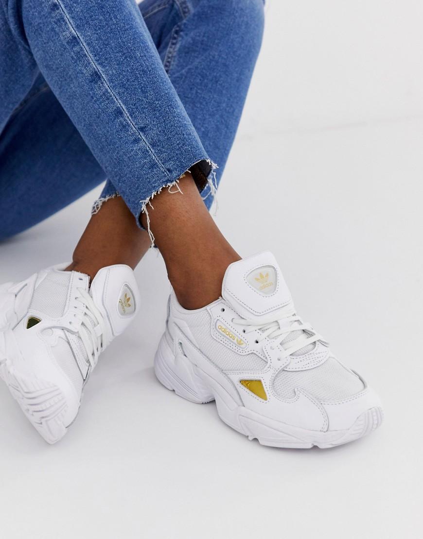 Falcon Trainers In White And Gold Falcon Trainers In White And Gold