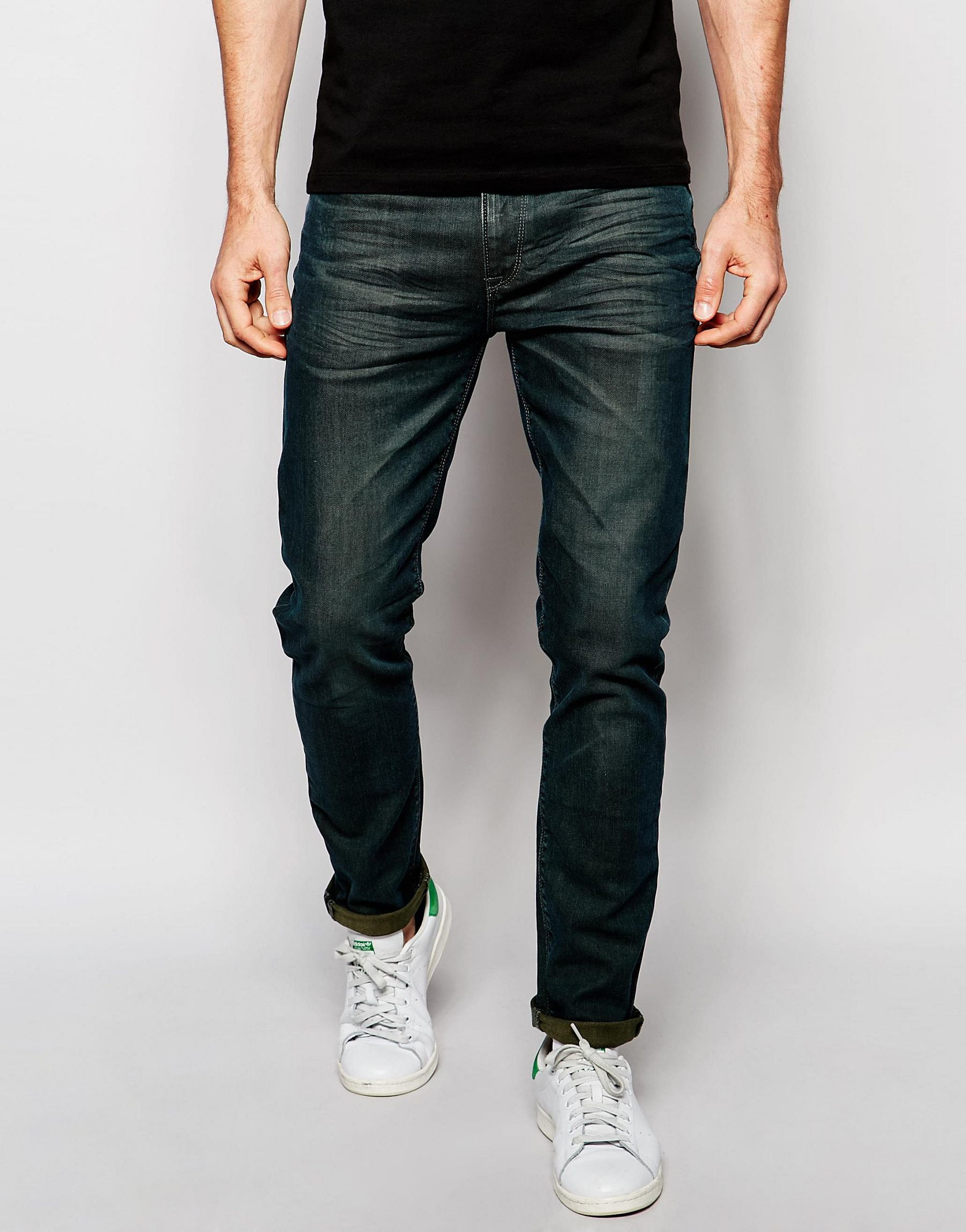 Asos Skinny Jeans In Dark Blue With Tint in Blue for Men | Lyst