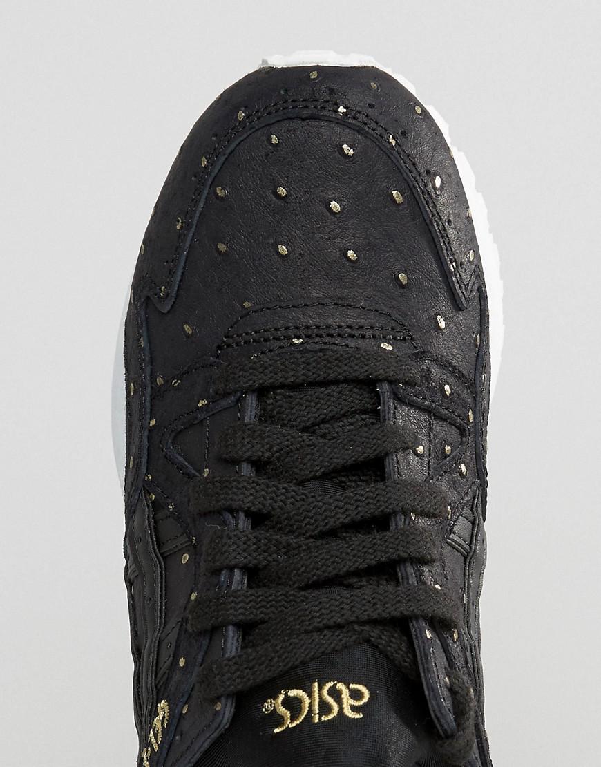 asics suede gel-lyte v trainers with metallic dots in black asics suede gel-lyte v trainers with metallic dots in black