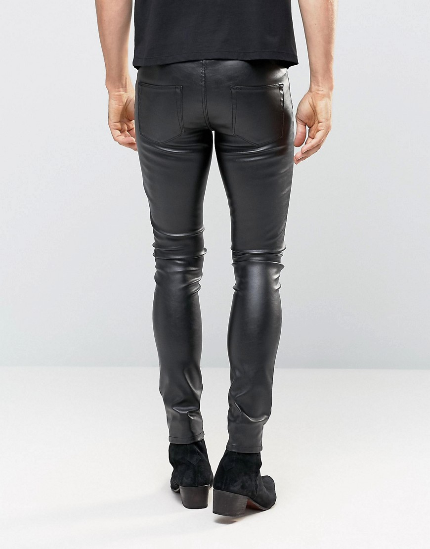 Lyst - Asos Meggings In Faux Leather in Black for Men