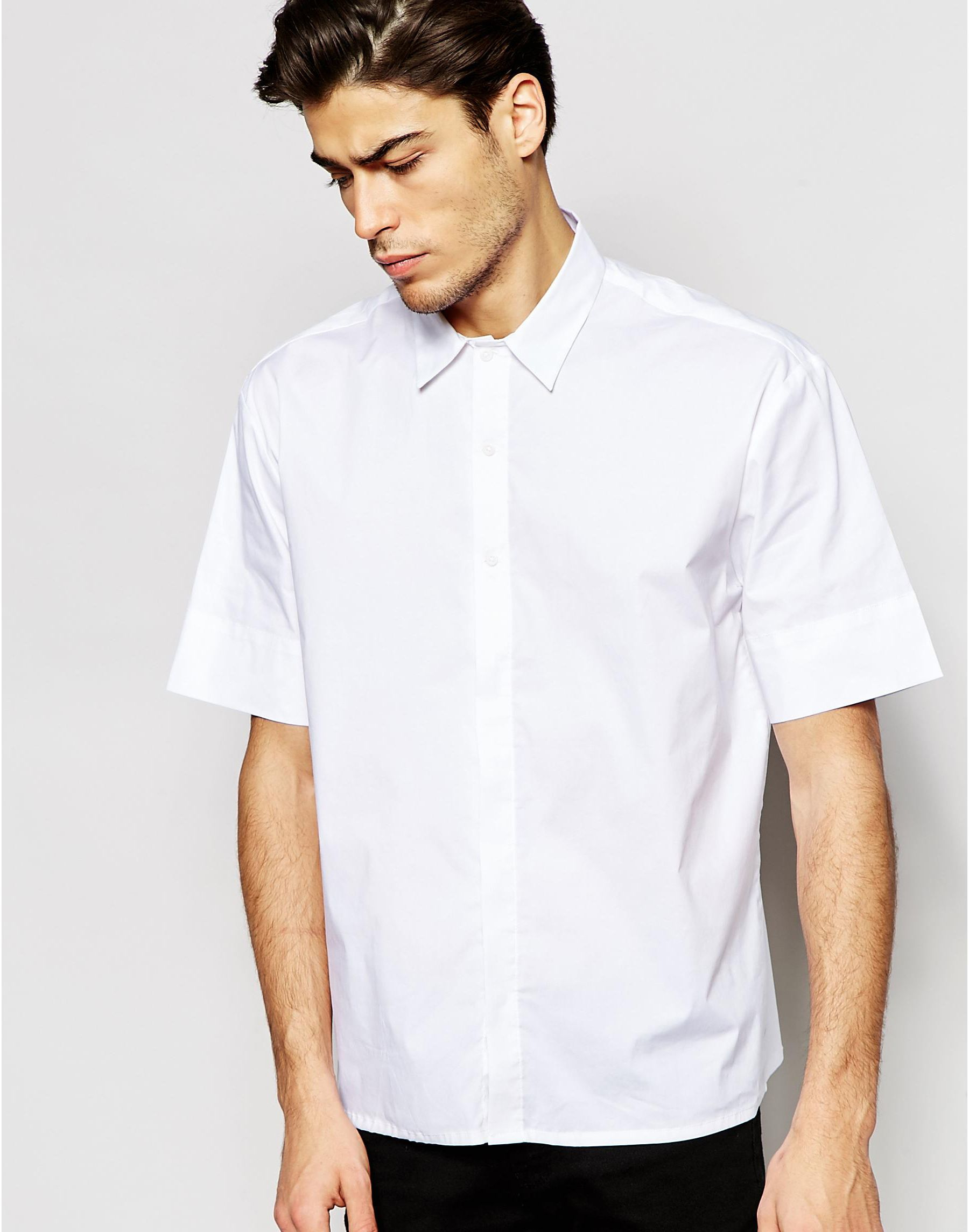 Adpt Dpt Short Sleeve Oversized Drop Shoulder Shirt in White for Men | Lyst