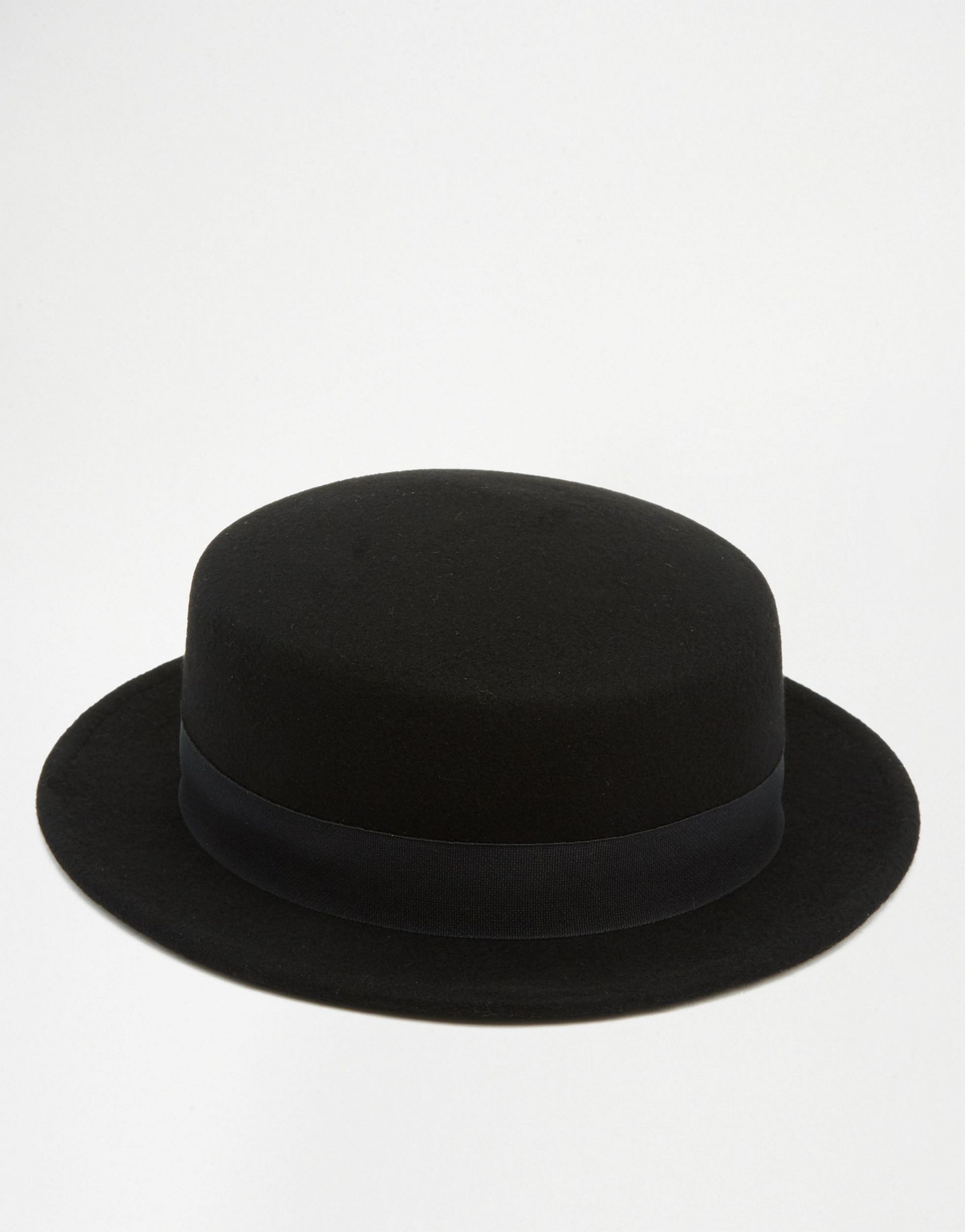 Lyst - Asos Flat Top Hat With Narrow Brim in Black for Men