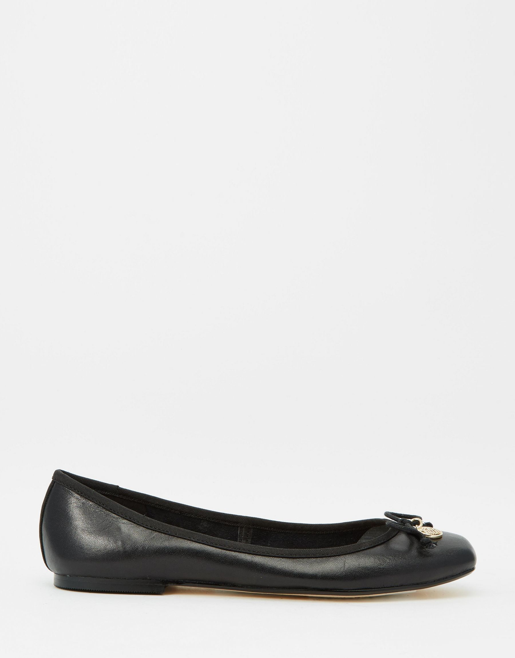 Faith Austin Leather Square Toe Ballet Flats in Black | Lyst