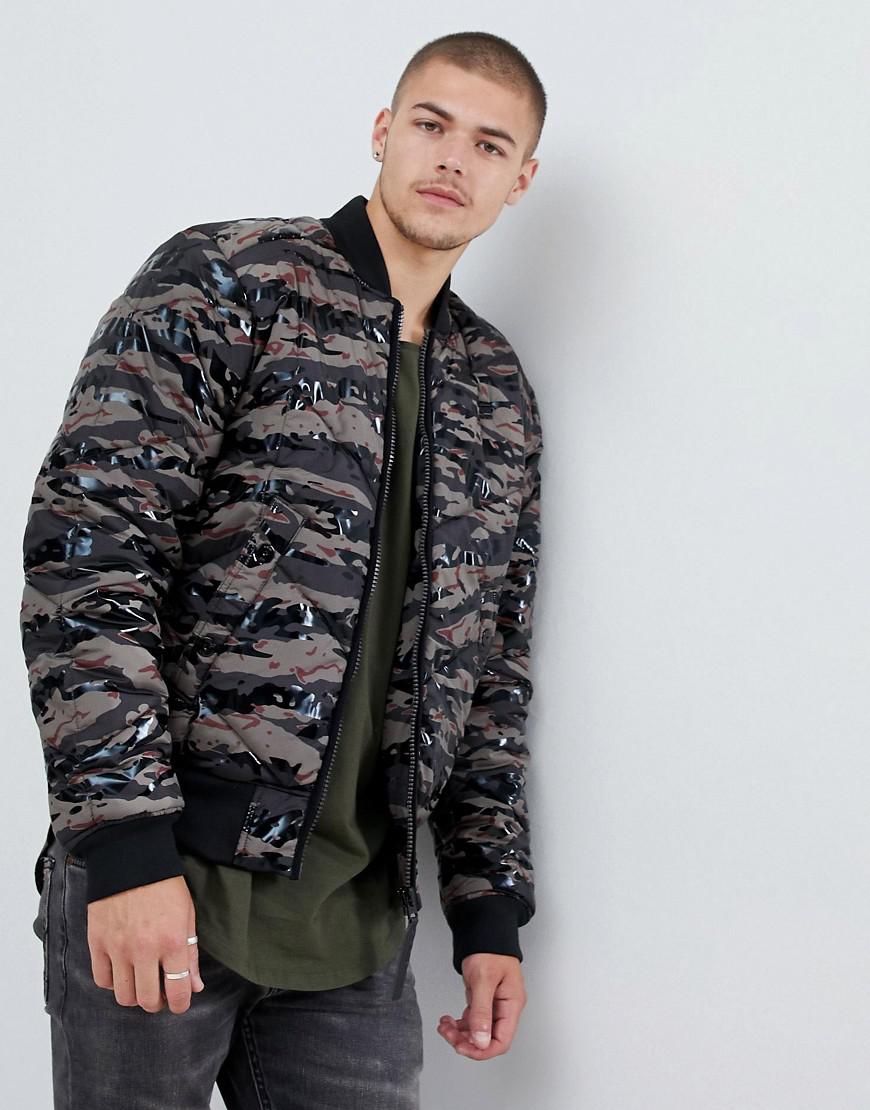 Lyst - G-Star RAW Meefic Quilted Camo Bomber Jacket In Green in Green ...