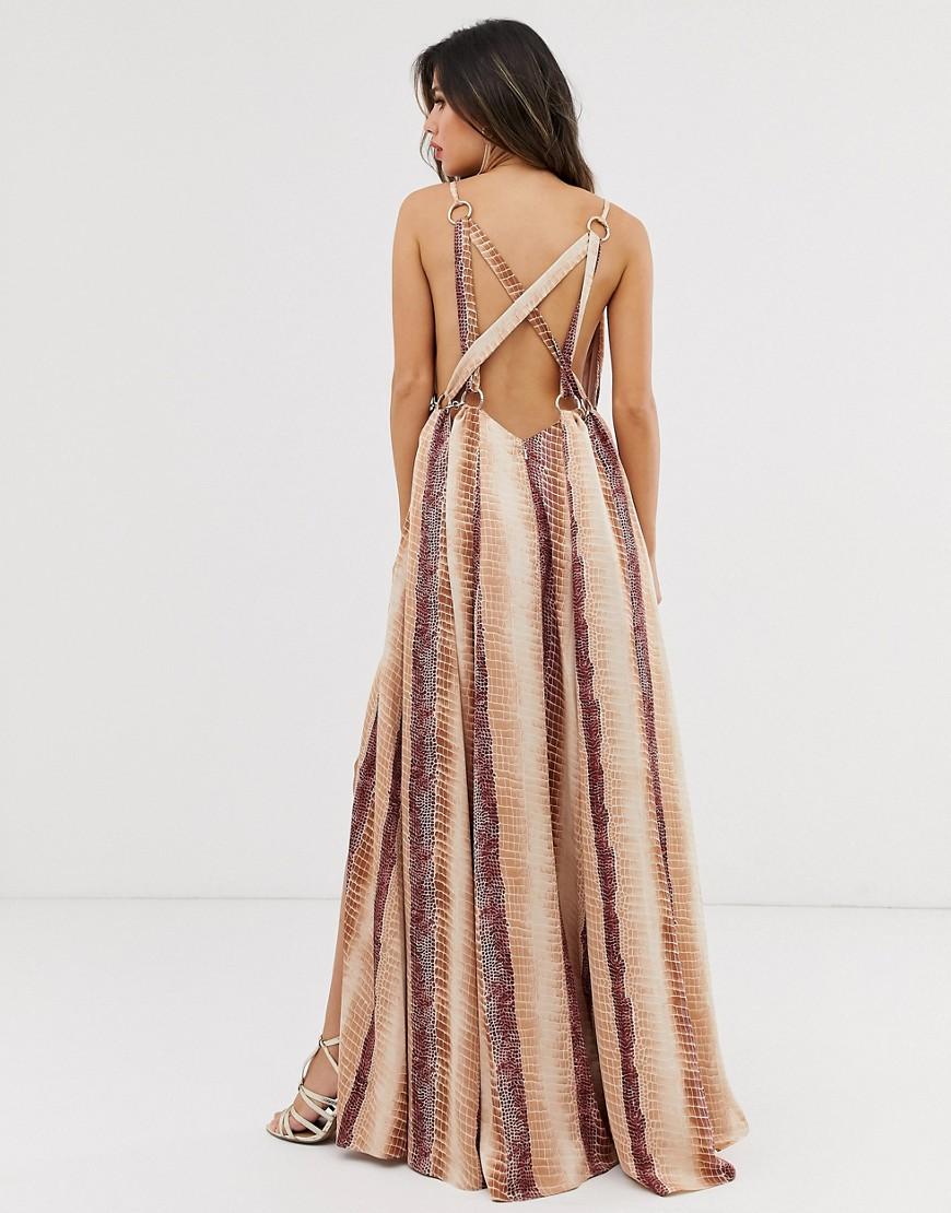 asos brown satin dress