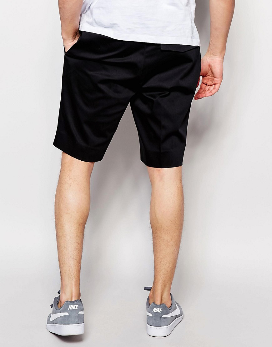 Asos Skinny Mid Length Tailored Shorts In Black in Black for Men | Lyst
