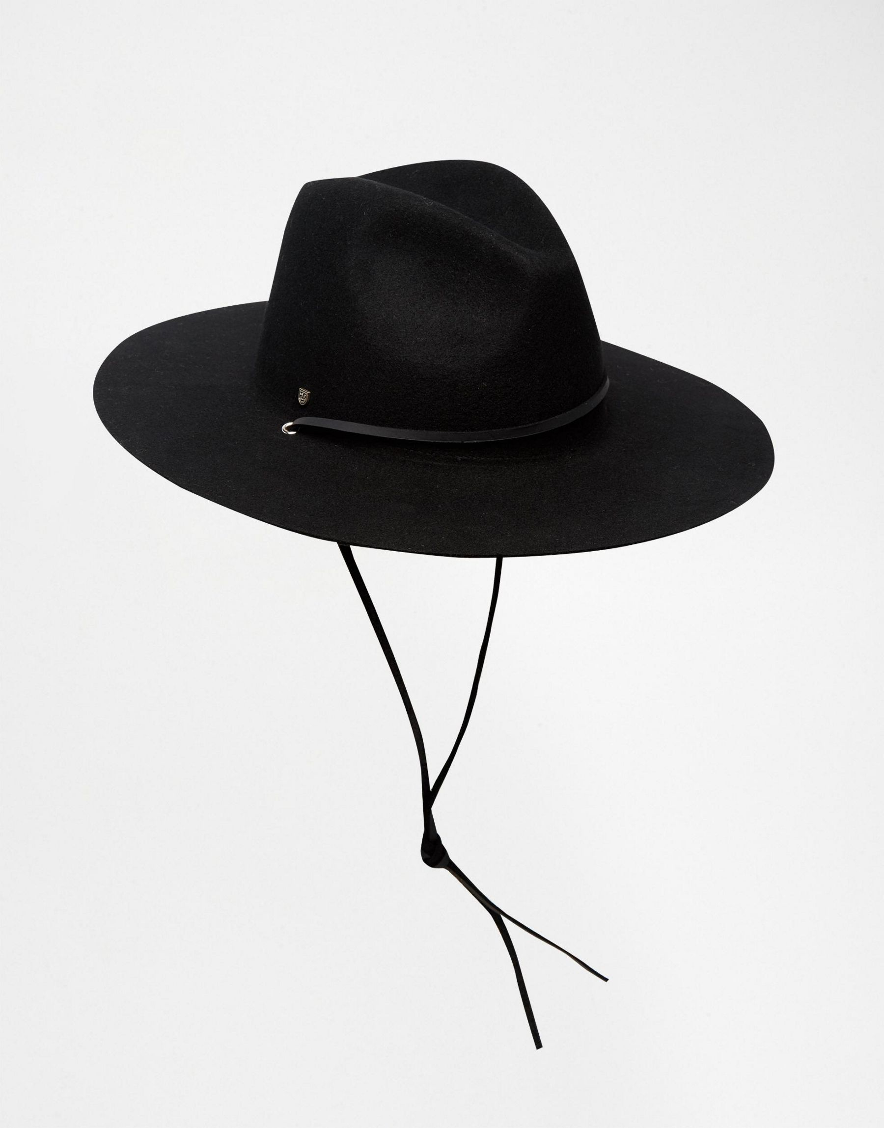 Lyst Brixton Wide Brim Ranger Hat With Leather Strap in Black