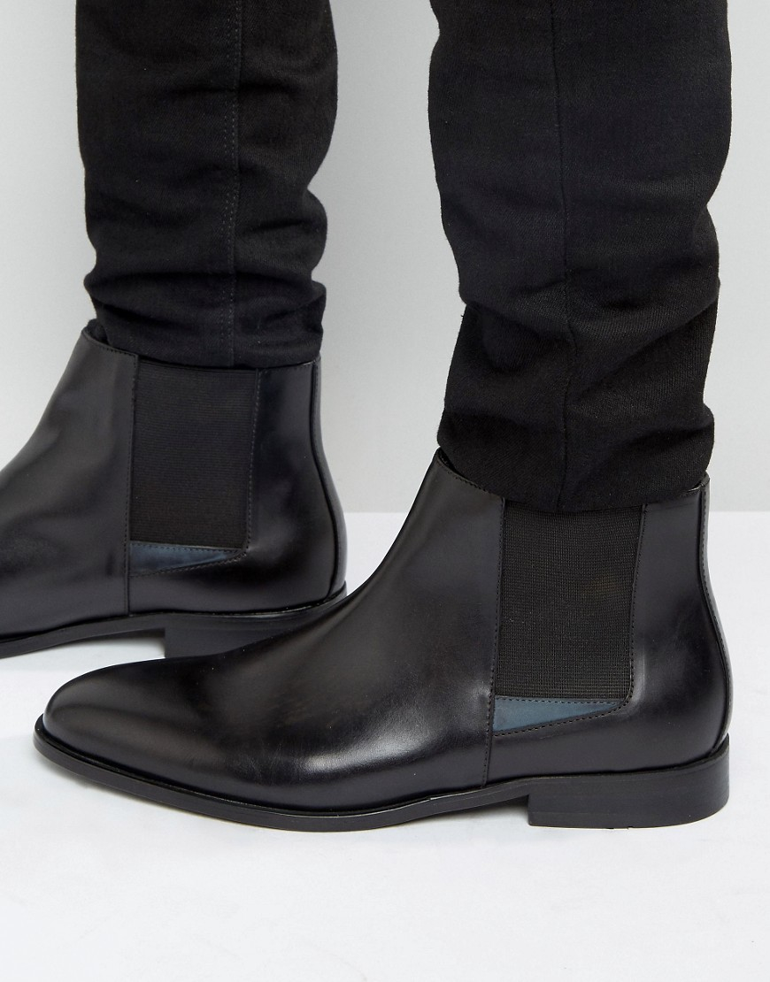 Lyst - Aldo Markin Chelsea Boots In Black Leather in Black for Men