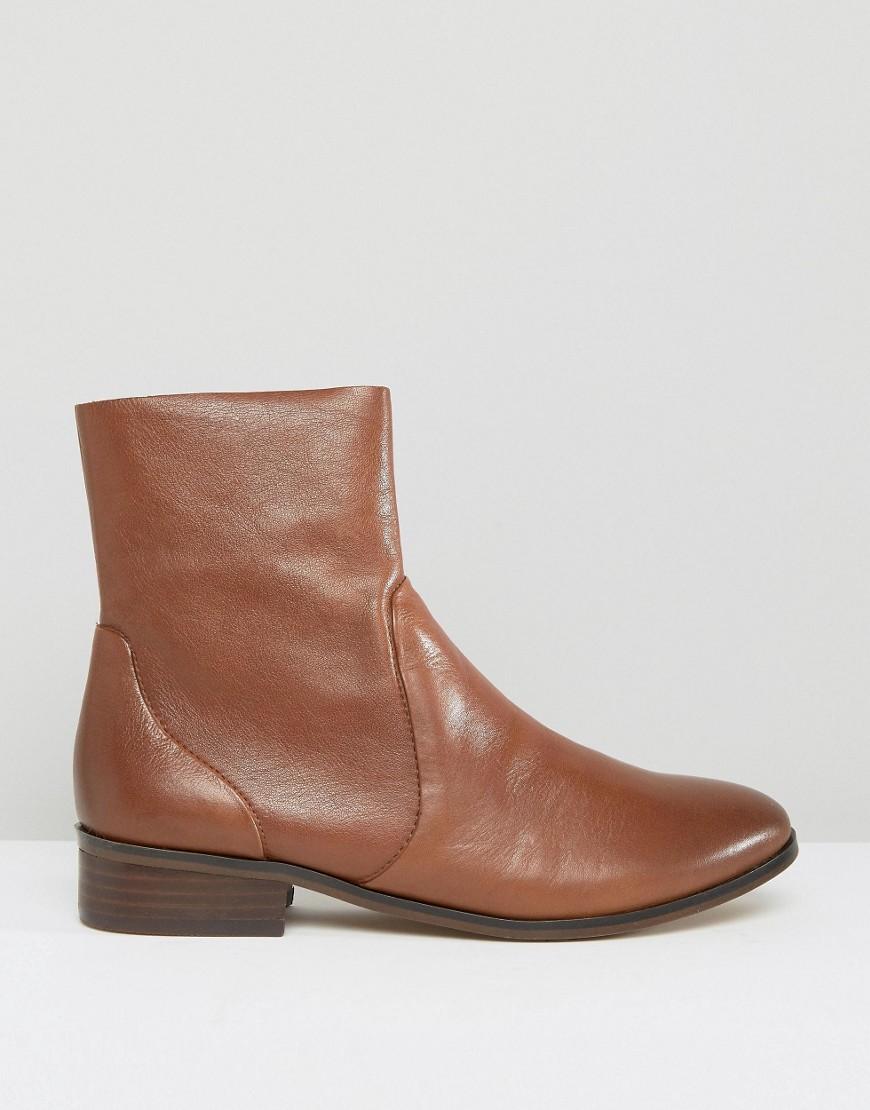 beige leather sock boots
