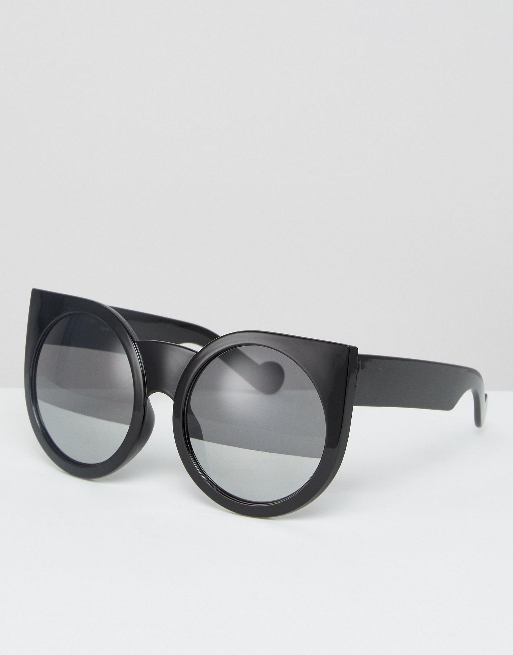 Missguided Round Cateye Half Frame Sunglasses in Black Lyst